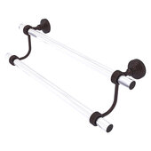  Pacific Grove Collection 24'' Double Towel Bar with Grooved Accents in Antique Bronze, 28'' W x 5-5/16'' D x 7-13/16'' H