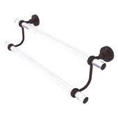  Pacific Grove Collection 18'' Double Towel Bar with Twisted Accents in Antique Bronze, 22'' W x 5-5/16'' D x 7-13/16'' H