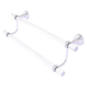  Pacific Grove Collection 18'' Double Towel Bar with Twisted Accents in Satin Chrome, 22'' W x 5-5/16'' D x 7-13/16'' H