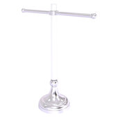  Pacific Grove Collection Free Standing Guest Towel Stand with Grooved Accents in Satin Chrome, 15'' W x 5-1/2'' D x 17-1/2'' H
