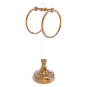  Pacific Grove Collection 2-Ring Vanity Top Guest Towel Ring with Smooth Accent in Brushed Bronze, 5-13/16'' W x 5-1/2'' D x 17-11/16'' H