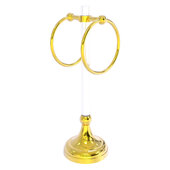  Pacific Grove Collection 2-Ring Vanity Top Guest Towel Ring with Smooth Accent in Polished Brass, 5-13/16'' W x 5-1/2'' D x 17-11/16'' H