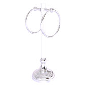  Pacific Grove Collection 2-Ring Vanity Top Guest Towel Ring with Smooth Accent in Polished Chrome, 5-13/16'' W x 5-1/2'' D x 17-11/16'' H