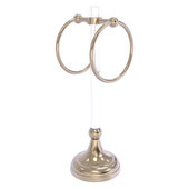  Pacific Grove Collection 2-Ring Vanity Top Guest Towel Ring with Smooth Accent in Antique Pewter, 5-13/16'' W x 5-1/2'' D x 17-11/16'' H