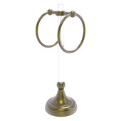  Pacific Grove Collection 2-Ring Vanity Top Guest Towel Ring with Dotted Accents in Antique Brass, 5-13/16'' W x 5-1/2'' D x 17-11/16'' H