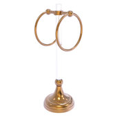  Pacific Grove Collection 2-Ring Vanity Top Guest Towel Ring with Dotted Accents in Brushed Bronze, 5-13/16'' W x 5-1/2'' D x 17-11/16'' H