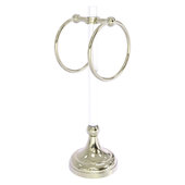  Pacific Grove Collection 2-Ring Vanity Top Guest Towel Ring with Dotted Accents in Polished Nickel, 5-13/16'' W x 5-1/2'' D x 17-11/16'' H