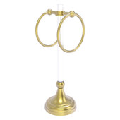  Pacific Grove Collection 2-Ring Vanity Top Guest Towel Ring with Dotted Accents in Satin Brass, 5-13/16'' W x 5-1/2'' D x 17-11/16'' H
