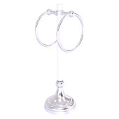  Pacific Grove Collection 2-Ring Vanity Top Guest Towel Ring with Dotted Accents in Satin Chrome, 5-13/16'' W x 5-1/2'' D x 17-11/16'' H