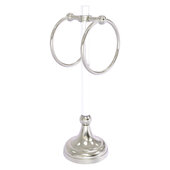  Pacific Grove Collection 2-Ring Vanity Top Guest Towel Ring with Dotted Accents in Satin Nickel, 5-13/16'' W x 5-1/2'' D x 17-11/16'' H