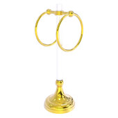  Pacific Grove Collection 2-Ring Vanity Top Guest Towel Ring with Grooved Accents in Polished Brass, 5-13/16'' W x 5-1/2'' D x 17-11/16'' H