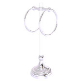  Pacific Grove Collection 2-Ring Vanity Top Guest Towel Ring with Grooved Accents in Polished Chrome, 5-13/16'' W x 5-1/2'' D x 17-11/16'' H