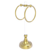  Pacific Grove Collection 2-Ring Vanity Top Guest Towel Ring with Grooved Accents in Satin Brass, 5-13/16'' W x 5-1/2'' D x 17-11/16'' H
