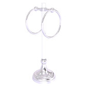 Pacific Grove Collection 2-Ring Vanity Top Guest Towel Ring with Grooved Accents in Satin Chrome, 5-13/16'' W x 5-1/2'' D x 17-11/16'' H