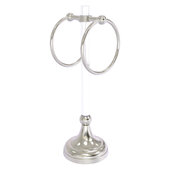  Pacific Grove Collection 2-Ring Vanity Top Guest Towel Ring with Grooved Accents in Satin Nickel, 5-13/16'' W x 5-1/2'' D x 17-11/16'' H