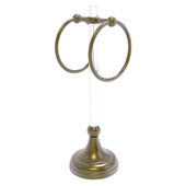  Pacific Grove Collection 2-Ring Vanity Top Guest Towel Ring with Twisted Accents in Antique Brass, 5-13/16'' W x 5-1/2'' D x 17-11/16'' H