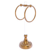  Pacific Grove Collection 2-Ring Vanity Top Guest Towel Ring with Twisted Accents in Brushed Bronze, 5-13/16'' W x 5-1/2'' D x 17-11/16'' H