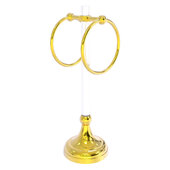  Pacific Grove Collection 2-Ring Vanity Top Guest Towel Ring with Twisted Accents in Polished Brass, 5-13/16'' W x 5-1/2'' D x 17-11/16'' H