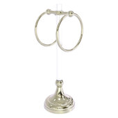  Pacific Grove Collection 2-Ring Vanity Top Guest Towel Ring with Twisted Accents in Polished Nickel, 5-13/16'' W x 5-1/2'' D x 17-11/16'' H