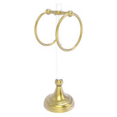  Pacific Grove Collection 2-Ring Vanity Top Guest Towel Ring with Twisted Accents in Satin Brass, 5-13/16'' W x 5-1/2'' D x 17-11/16'' H