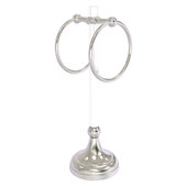  Pacific Grove Collection 2-Ring Vanity Top Guest Towel Ring with Twisted Accents in Satin Nickel, 5-13/16'' W x 5-1/2'' D x 17-11/16'' H