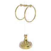  Pacific Grove Collection 2-Ring Vanity Top Guest Towel Ring with Twisted Accents, Unlacquered Brass, 5-13/16'' W x 5-1/2'' D x 17-11/16'' H
