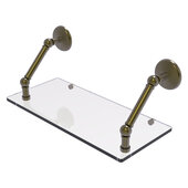  Prestige Monte Carlo Collection 18'' Floating Glass Shelf in Antique Brass, 18'' W x 8'' D x 8'' H