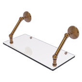  Prestige Monte Carlo Collection 18'' Floating Glass Shelf in Brushed Bronze, 18'' W x 8'' D x 8'' H