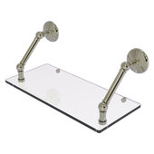  Prestige Monte Carlo Collection 18'' Floating Glass Shelf in Polished Nickel, 18'' W x 8'' D x 8'' H