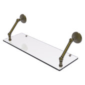 Prestige Monte Carlo Collection 24'' Floating Glass Shelf in Antique Brass, 24'' W x 8'' D x 8'' H