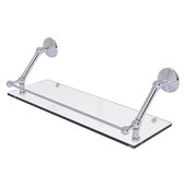  Prestige Monte Carlo Collection 24'' Floating Glass Shelf with Gallery Rail in Polished Chrome, 24'' W x 8-5/8'' D x 8'' H