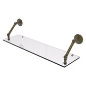  Prestige Monte Carlo Collection 30'' Floating Glass Shelf in Antique Brass, 30'' W x 8'' D x 8'' H