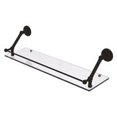  Prestige Monte Carlo Collection 30'' Floating Glass Shelf with Gallery Rail in Oil Rubbed Bronze, 30'' W x 8-5/8'' D x 8'' H