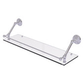  Prestige Monte Carlo Collection 30'' Floating Glass Shelf with Gallery Rail in Polished Chrome, 30'' W x 8-5/8'' D x 8'' H