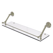  Prestige Monte Carlo Collection 30'' Floating Glass Shelf with Gallery Rail in Polished Nickel, 30'' W x 8-5/8'' D x 8'' H