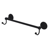  Prestige Monte Carlo Collection 18'' Towel Bar with Integrated Hooks in Matte Black, 20'' W x 6'' D x 4-1/2'' H