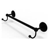  Prestige Monte Carlo Collection 24'' Towel Bar with Integrated Hooks in Matte Black, 26-1/4'' W x 6'' D x 4-1/2'' H
