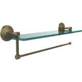  Prestige Monte Carlo Collection Paper Towel Holder with 16 Inch Glass Shelf, Antique Brass