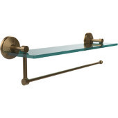  Prestige Monte Carlo Collection Paper Towel Holder with 16 Inch Glass Shelf, Brushed Bronze