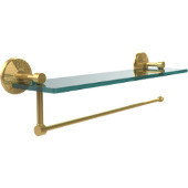  Prestige Monte Carlo Collection Paper Towel Holder with 16 Inch Glass Shelf, Polished Brass
