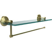  Prestige Monte Carlo Collection Paper Towel Holder with 16 Inch Glass Shelf, Satin Brass