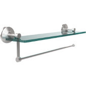  Prestige Monte Carlo Collection Paper Towel Holder with 16 Inch Glass Shelf, Satin Chrome