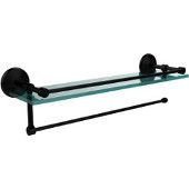  Prestige Monte Carlo Collection Paper Towel Holder with 16 Inch Gallery Glass Shelf, Matte Black
