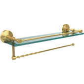  Prestige Monte Carlo Collection Paper Towel Holder with 22 Inch Gallery Glass Shelf, Polished Brass