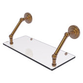  Prestige Que New Collection 18'' Floating Glass Shelf in Brushed Bronze, 18'' W x 8'' D x 8'' H