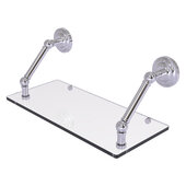  Prestige Que New Collection 18'' Floating Glass Shelf in Polished Chrome, 18'' W x 8'' D x 8'' H