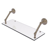  Prestige Que New Collection 24'' Floating Glass Shelf in Antique Pewter, 24'' W x 8'' D x 8'' H