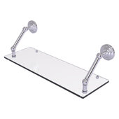  Prestige Que New Collection 24'' Floating Glass Shelf in Satin Chrome, 24'' W x 8'' D x 8'' H