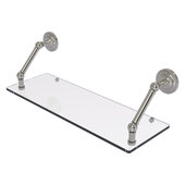 Prestige Que New Collection 24'' Floating Glass Shelf in Satin Nickel, 24'' W x 8'' D x 8'' H