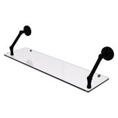  Prestige Que New Collection 30'' Floating Glass Shelf in Matte Black, 30'' W x 8'' D x 8'' H